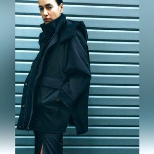 Zara Combination Wool Blend Parka, 8491/250/800, M-L